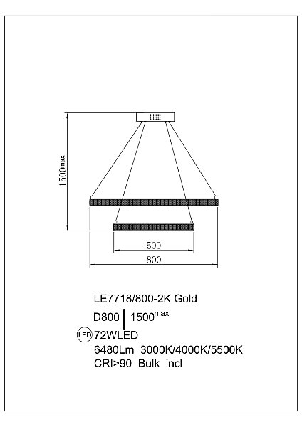 Подвесная люстра LEON Colisee LE7718/800-2K Gold