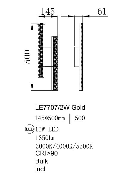 Настенный светильник LEON Aida LE7707/2W Gold