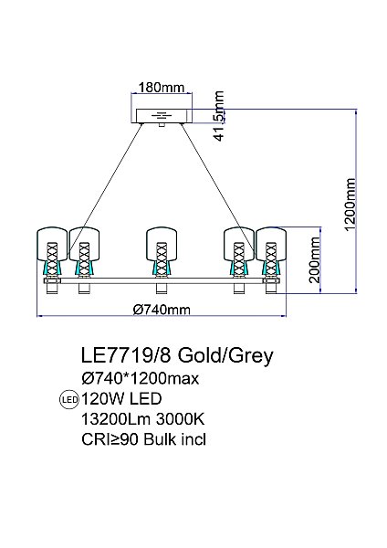 Подвесная люстра LEON Marie LE7719/8 Nickel