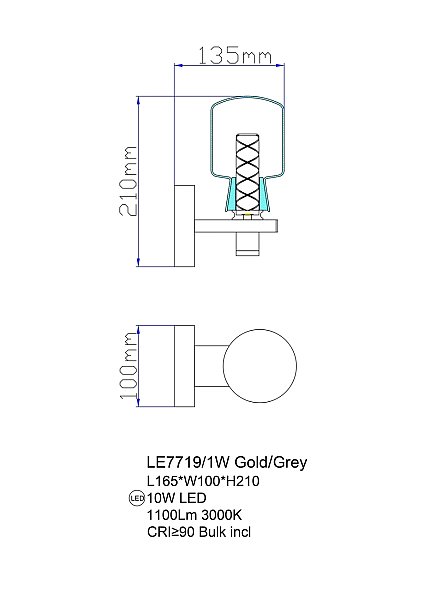 Настенное бра LEON Marie LE7719/1W Nickel