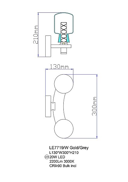 Настенное бра LEON Marie LE7719/2W Nickel