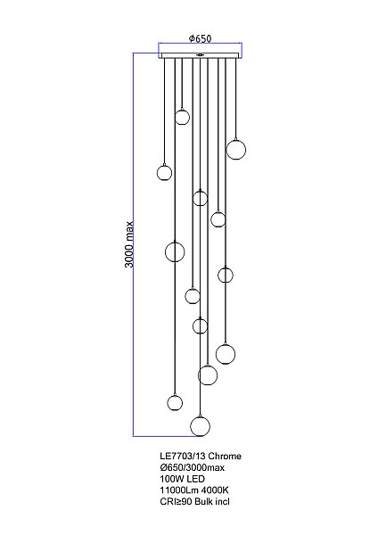 Люстра каскадная LEON Aurore LE7703/13 Chrome