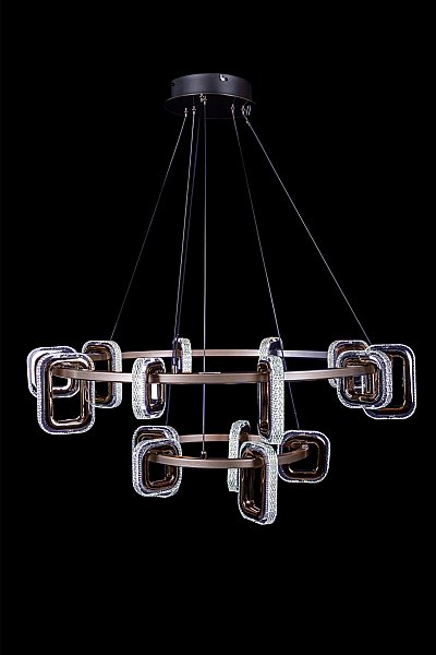Подвесная люстра LEON Theona LE7701/10+5 Grey/Black Chrome