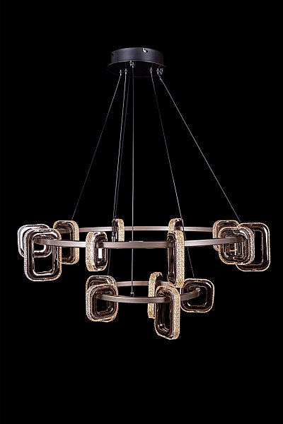 Подвесная люстра LEON Theona LE7701/10+5 Grey/Black Chrome