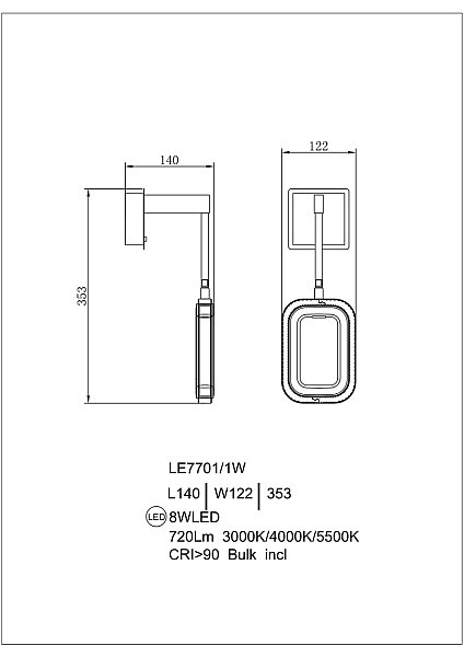 Настенное бра LEON Theona LE7701/1W Grey/Gold