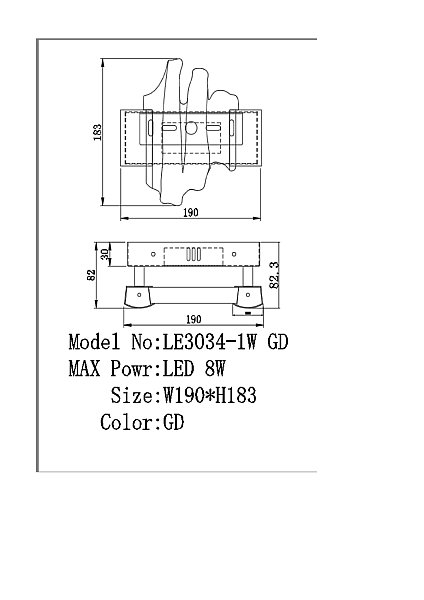 Настенный светильник LEON Jamila LE3034/1W GD