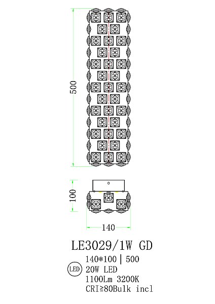 Настенный светильник LEON Amelie LE3029/1W GD