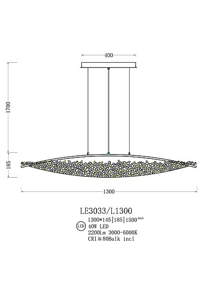 Светильник подвесной LEON Victoria LE3033/1300L Blue