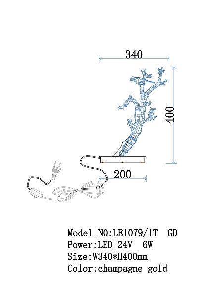 Настольная лампа LEON Estelle LE1079/1T GD