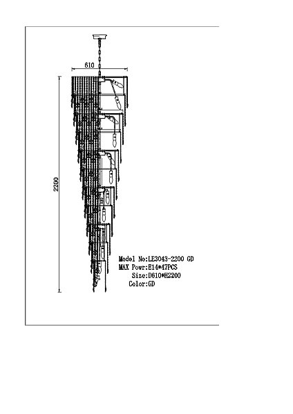 Люстра каскадная LEON Milena LE3043/2200 GD