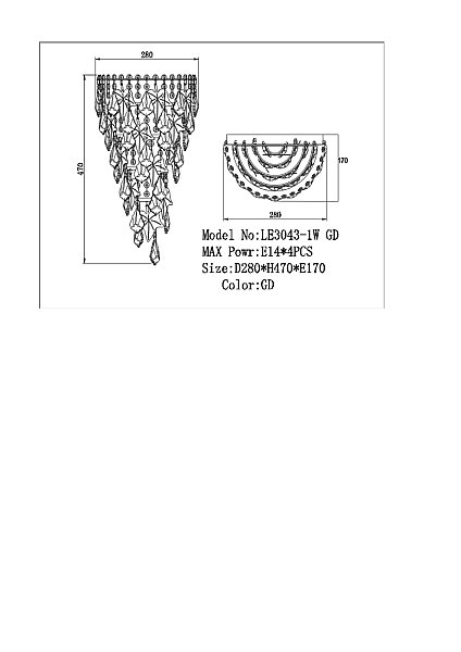 Настенное бра LEON Milena LE3043/1W GD