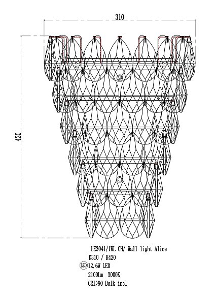 Настенное бра LEON Belle LE3041/1WL CH