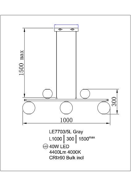 Светильник подвесной LEON Aurore LE7703/5L Gold