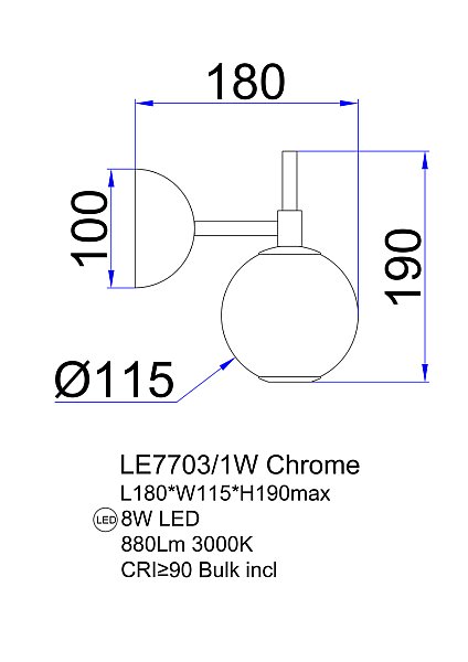 Настенное бра LEON Aurore LE7703/1W Gold
