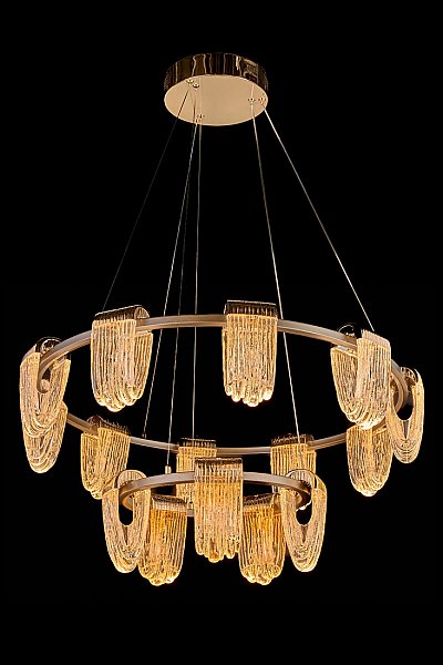 Подвесная люстра LEON Cascade LE7717/10+5 Gold