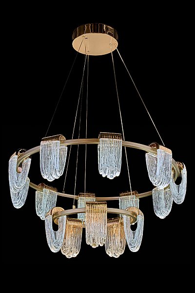 Подвесная люстра LEON Cascade LE7717/10+5 Gold