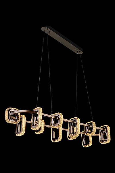 Подвесная люстра LEON Theona LE7701/12L Grey/Black Chrome