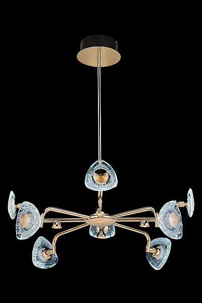 Люстра на штанге LEON Iris LE7913/8G Gold