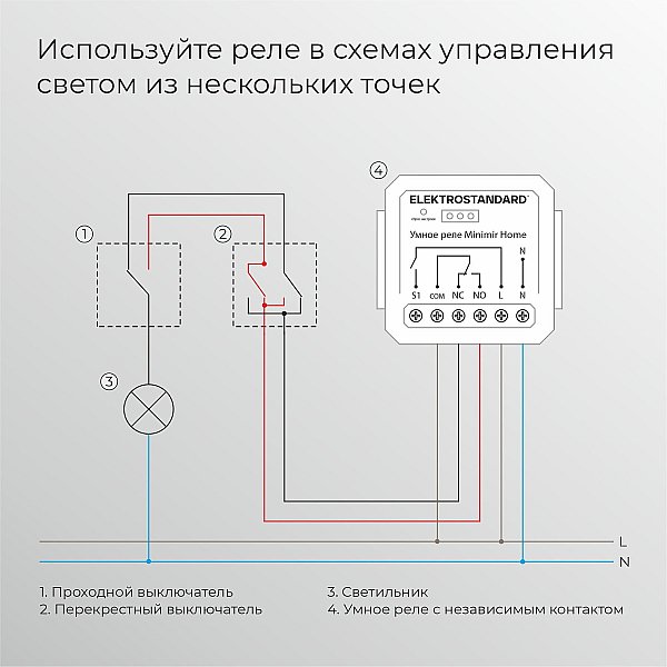 Wi-Fi реле Elektrostandard 76010/00 реле Умный дом с независимым контактом