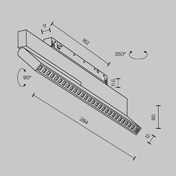 Трековый светильник Technical TR242-4-12WTW-DSZ-B