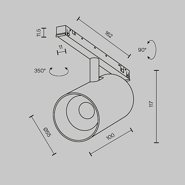 Трековый светильник Technical TR243-12W4K-B