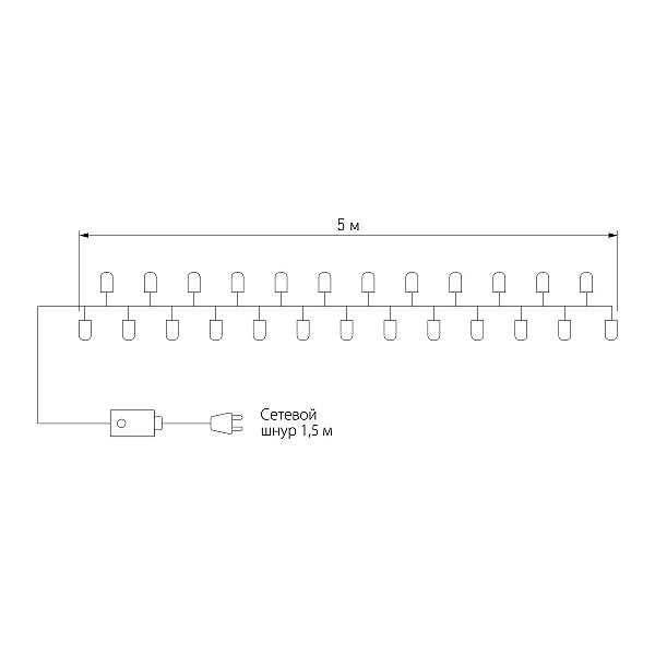 Гирлянда Eurosvet 400-001 400-001 мульти 5м IP20