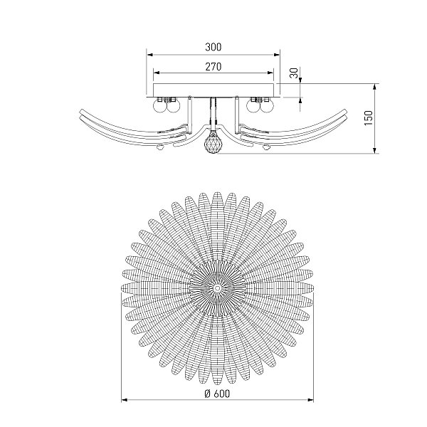 Потолочная люстра Flowers Eurosvet 101015/10 латунь Smart