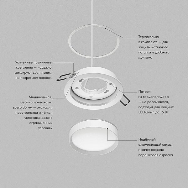 Встраиваемый светильник RATIO Denkirs DK-DH2000-WH