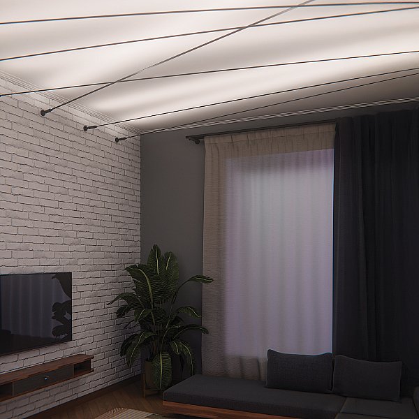Тросовая система CORDA 5м и блок питания на 100W (max мощность ленты 18W/метр) Lightstar Corda 100CORDA5