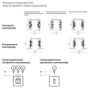 Соединение крестовое встраиваемое с подводом питания к треку 5030xx-DALI Quattro/DALI/ Lightstar 503147-R-DALI