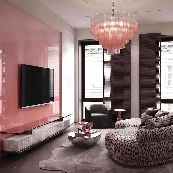 Подвесная люстра Murano Loft It 10580/600 Clear pink