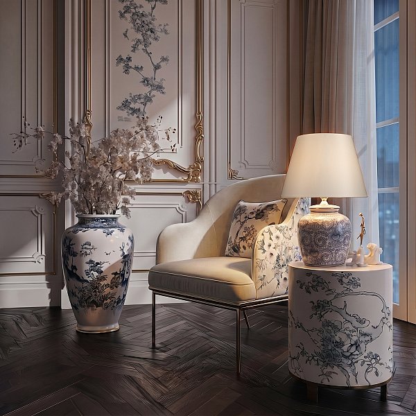 Настольная лампа Orchid Loft It 10491T Blue