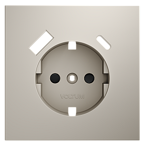 Накладка для розетки с заземлением и защитными шторками, с USB A+C, S70 (кашемир)