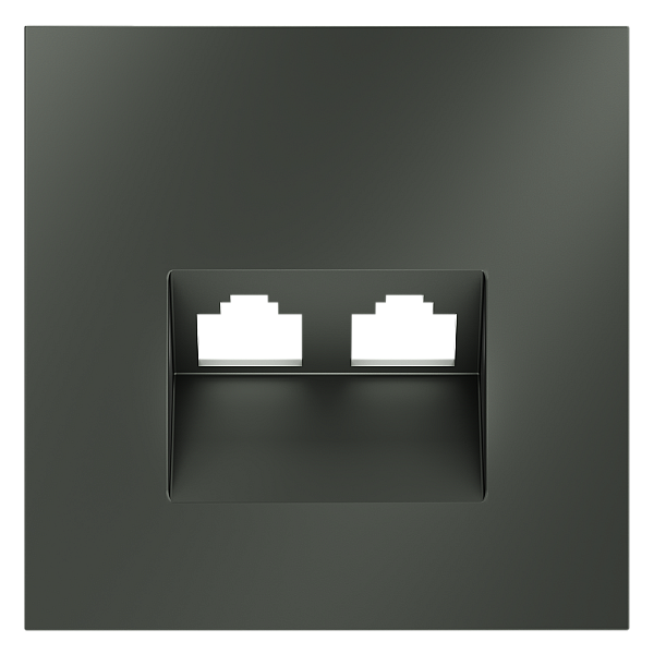 Накладка для розетки компьютерной двойной RJ45+RJ45 кат.6, S70 (титан)