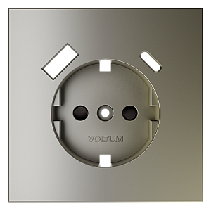 Накладка для розетки с заземлением и защитными шторками, с USB A+C, S70 (шелк)