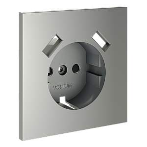 Накладка для розетки с заземлением и защитными шторками, с USB A+A, S70 (сталь)