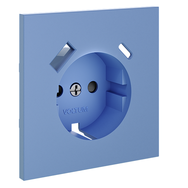 Накладка для розетки с заземлением и защитными шторками, с USB A+C, S70 (деним)