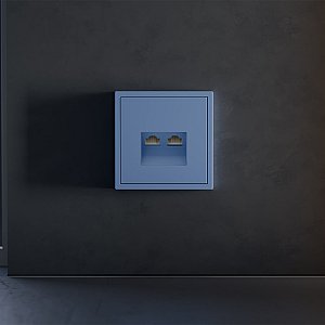 Накладка для розетки компьютерной двойной RJ45+RJ45 кат.6, S70 (деним)