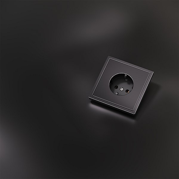 Накладка для розетки с заземлением, S70 Metal (антрацит)