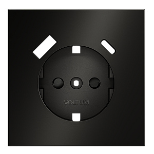 Накладка для розетки с заземлением и защитными шторками, с USB A+C, S70 Metal (антрацит)