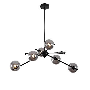 Люстра на штанге 9303P Delight Collection 9303P-6 black/smoky