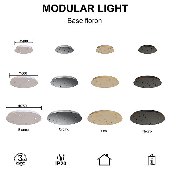 9368 Основание потолочное 8L MODULAR LIGHT FLORONES