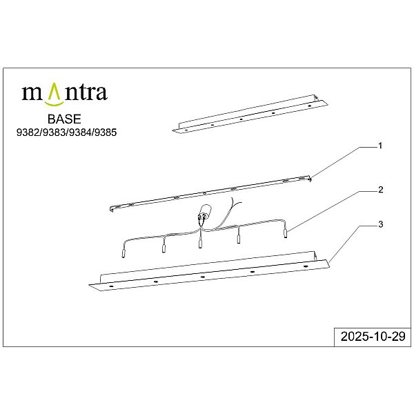 9385 Основание потолочное 5L MODULAR LIGHT FLORONES