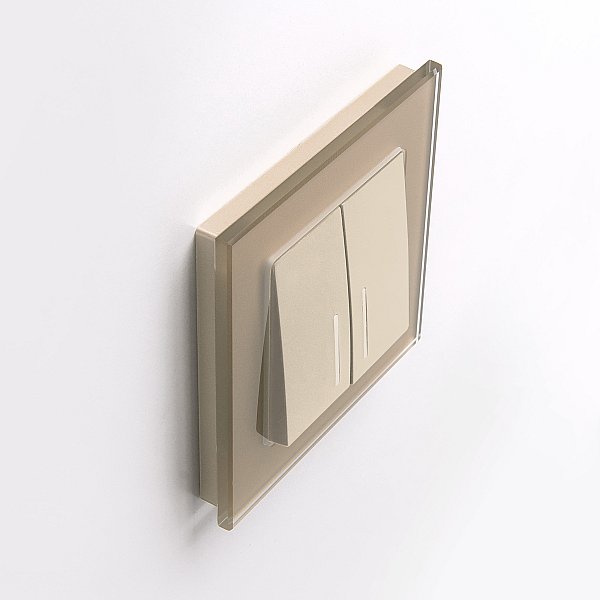 Выключатель Werkel W1120111/ Выключатель двухклавишный с подсветкой (шампань)