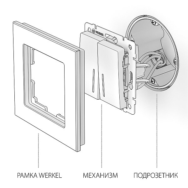 Выключатель Werkel W1120111/ Выключатель двухклавишный с подсветкой (шампань)