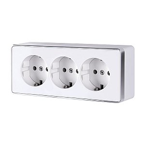 Розетка Werkel W5073101/ Розетка тройная с заземлением и шторками Gallant (белый)