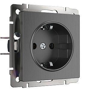 Розетка Werkel W1171004/ Розетка с заземлением (графит рифленый)