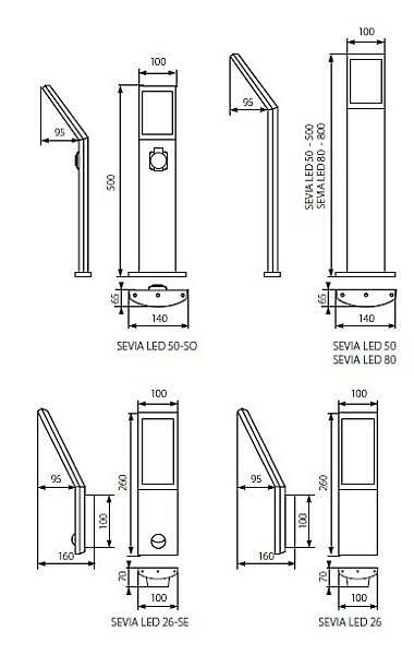 Уличный настенный светильник Kanlux Sevia 23550