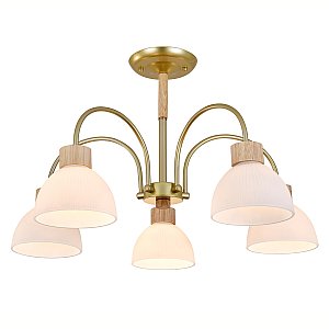 Потолочная люстра 150005/5R E27*60W Gold/Wood Sade Escada ES0000061