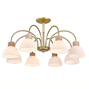 Потолочная люстра 150005/8R E27*60W Gold/Wood Sade Escada ES0000062